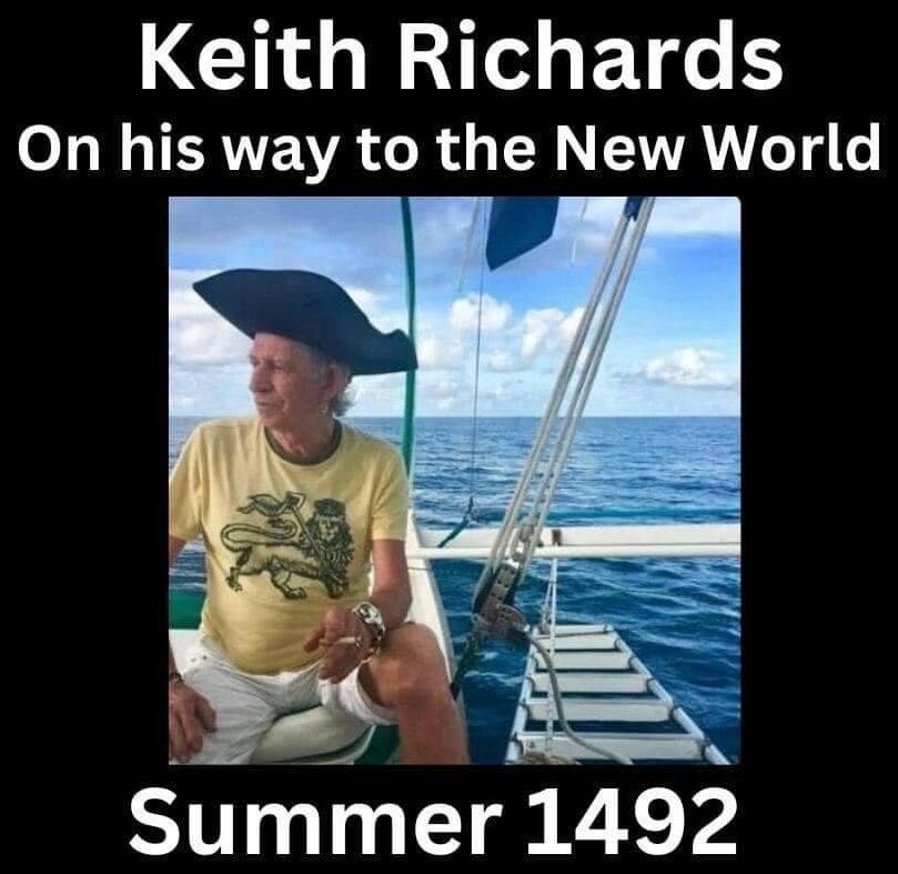 Keith Richards on his way to the New World