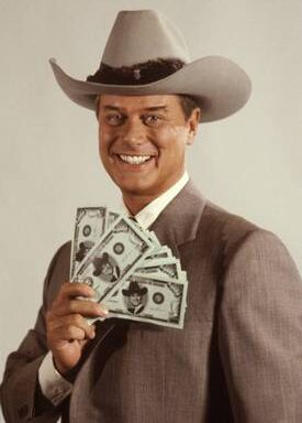 Larry Hagman as the villainous oilman J.R. Ewing