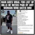 Man goes viral for his list of bills he requires a woman to pay for to date him