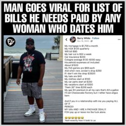 Man goes viral for his list of bills he requires a woman to pay for to date him