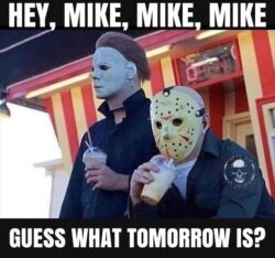 Michael Myers Jason Voorhees at the amusement park