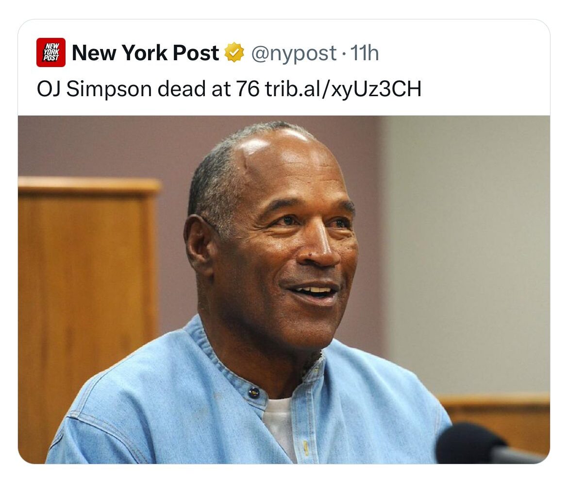 OJ Simpson dead at 76