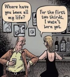 Old Man flirting with a Young Woman