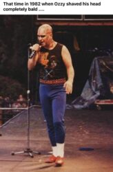 Ozzy Osbourne shaved his head bald in 1982