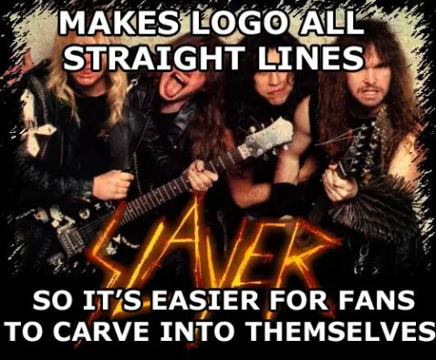 SLAYER logo carved into themselves