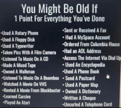 You Might Be Old If