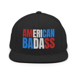 Kid Rock AMERICAN BADASS (Red, White & Blue patriotic version) Embroidered Snapback Hat