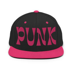 PUNK (in bold pink letters) Embroidered Snapback Hat
