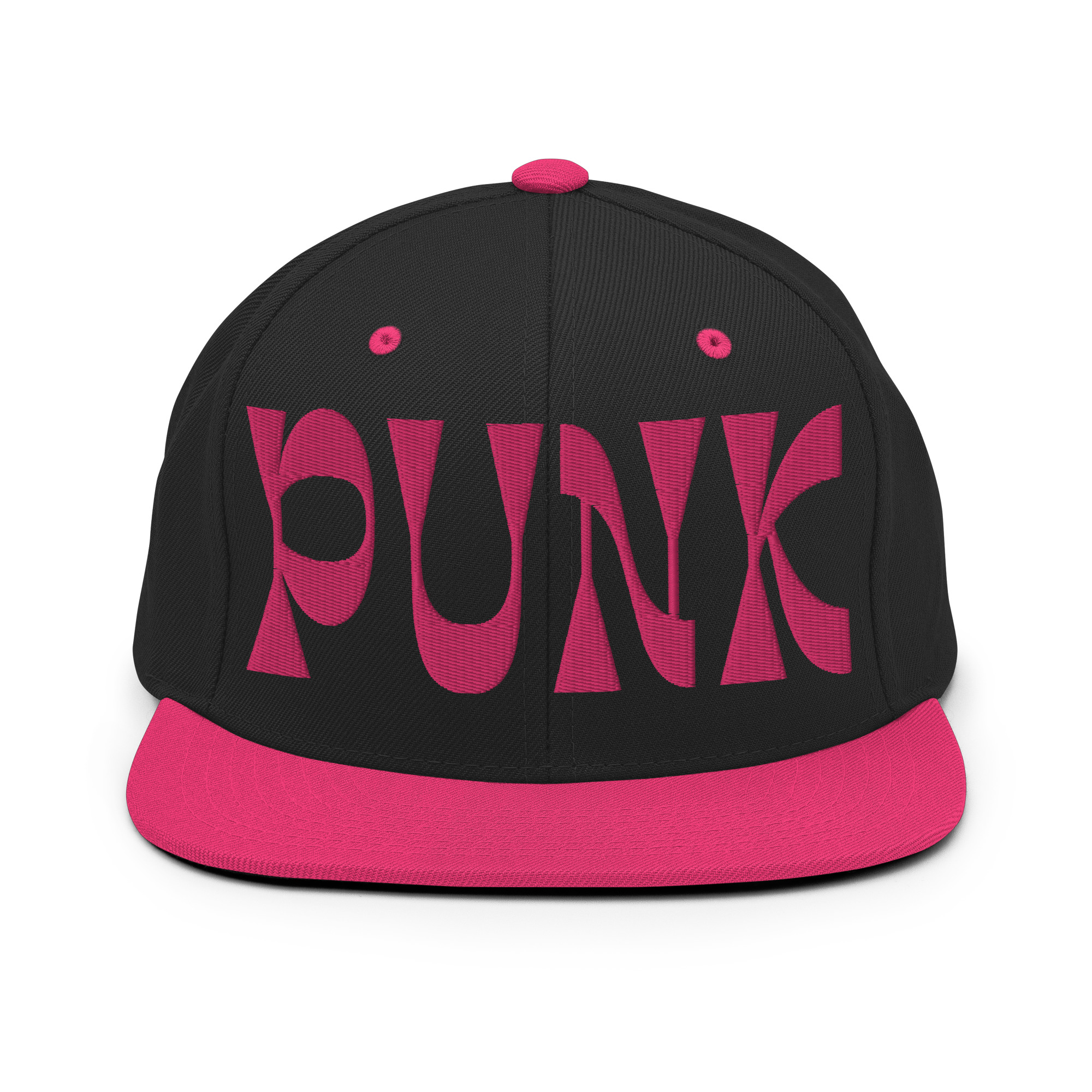 PUNK (in bold pink letters) Embroidered Snapback Hat - PYGear.com