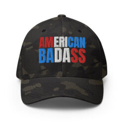Kid Rock AMERICAN BADASS (Red, White & Blue patriotic version) Embroidered Flexfit Baseball Cap