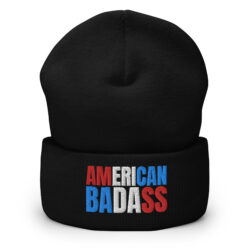 Kid Rock AMERICAN BADASS (Red, White & Blue patriotic version) Embroidered Beanie