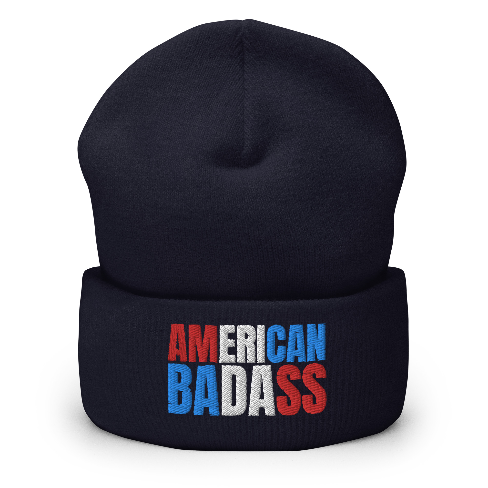 Kid Rock AMERICAN BADASS (Red, White & Blue patriotic version) Embroidered Beanie - Image 2