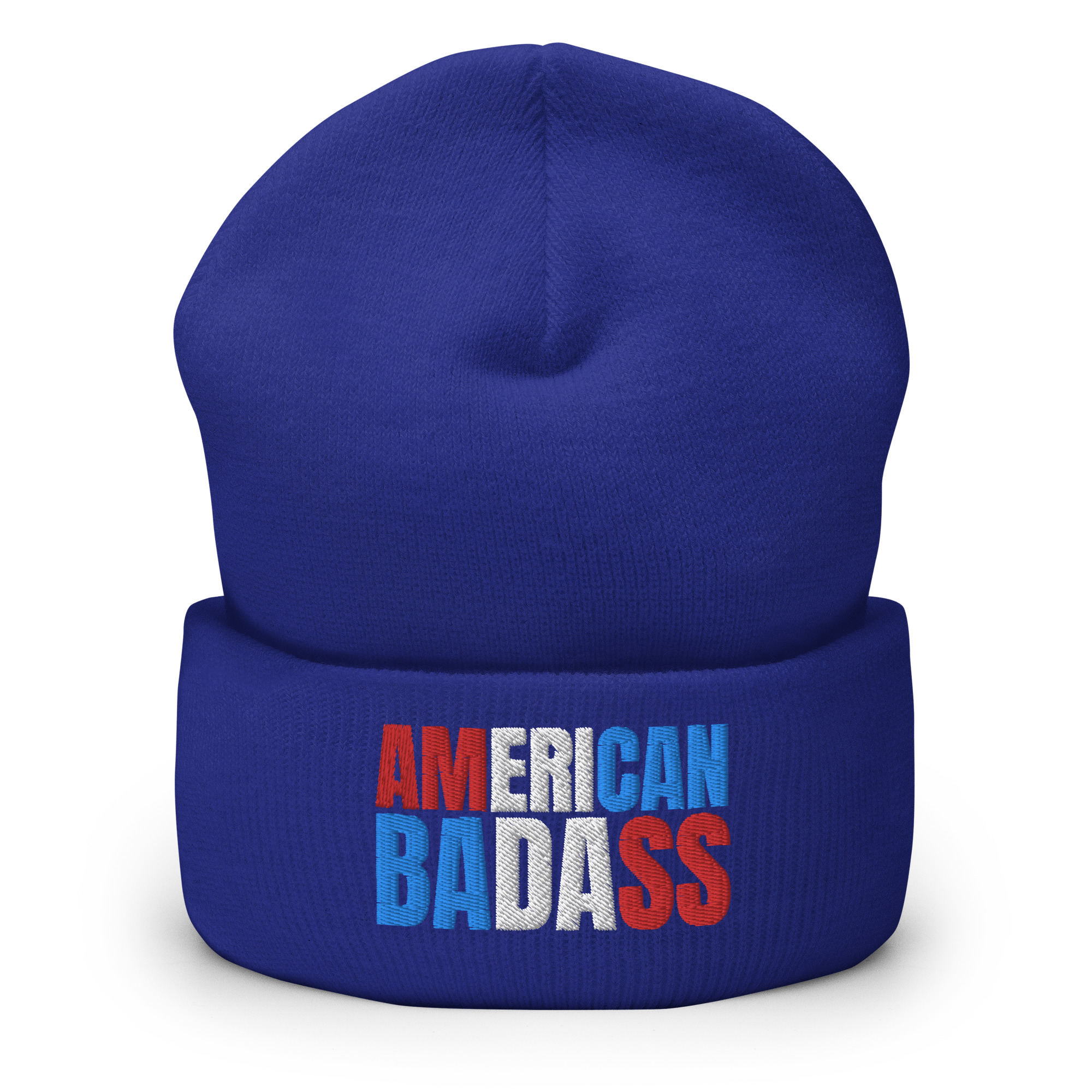 Kid Rock AMERICAN BADASS (Red, White & Blue patriotic version) Embroidered Beanie - Image 4