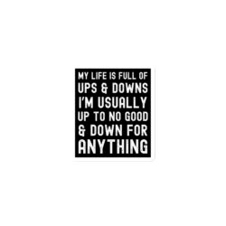 Alternative view of My Life Is Full Of Ups & Downs I'm Usually Up To No Good & Down For Anything Magnet