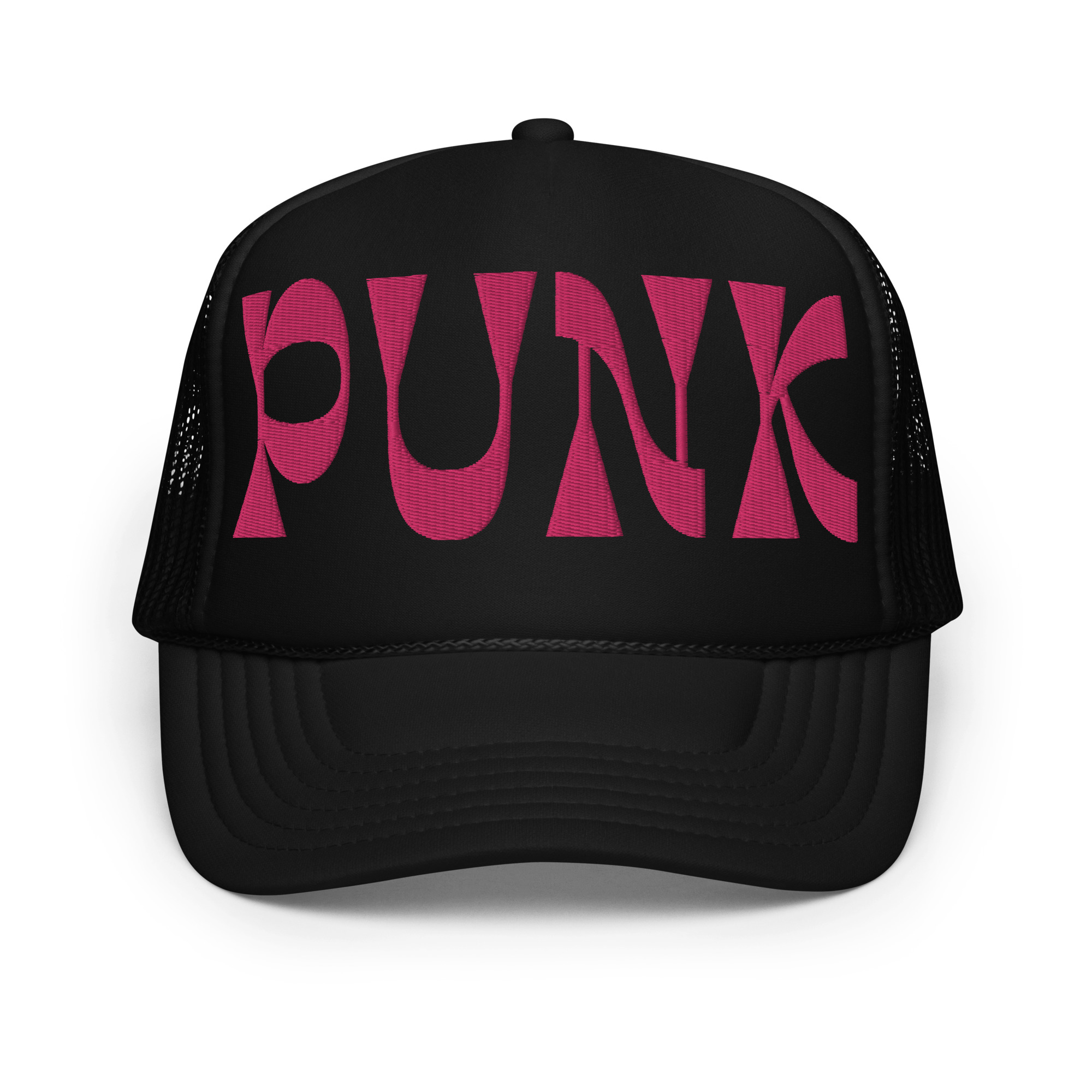 PUNK (in bold white letters) Embroidered trucker hat - PYGear.com