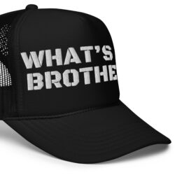 Alternative view of WHAT'S UP BROTHER trucker hat (Embroidered)