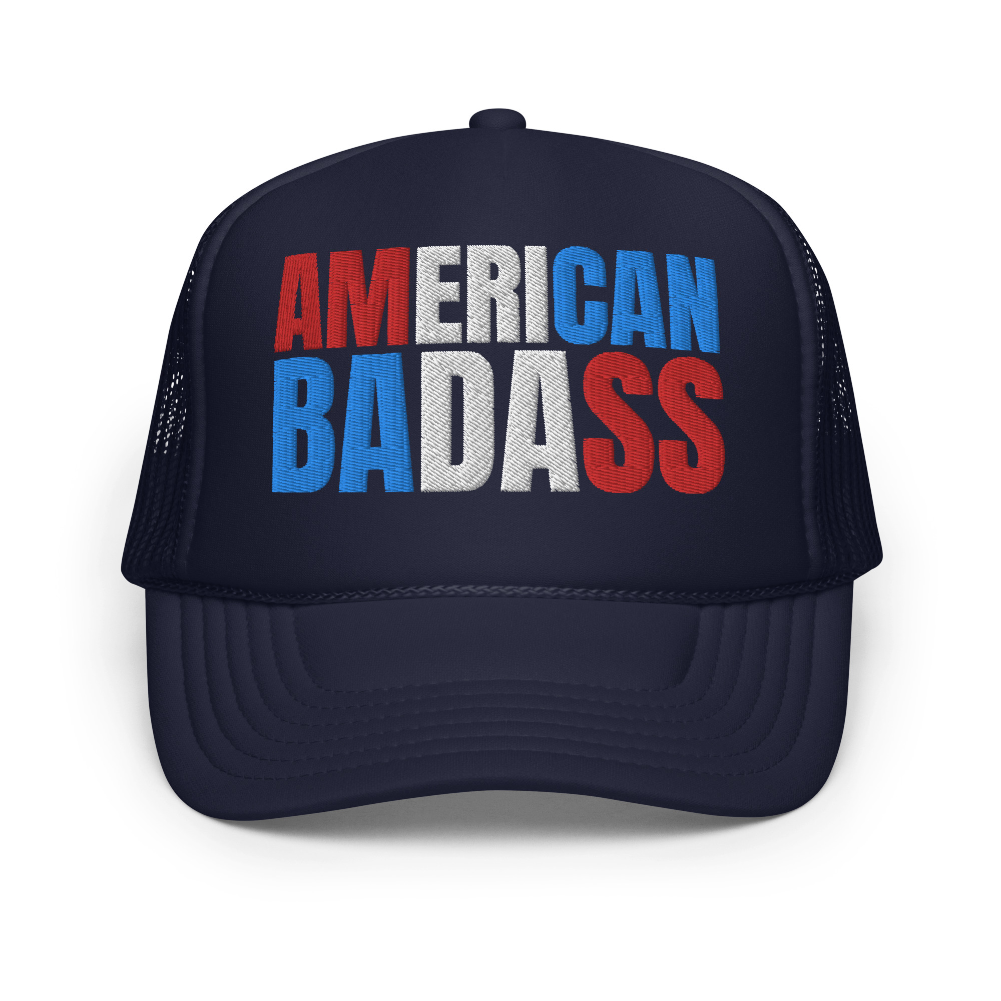Kid Rock AMERICAN BADASS (Red, White & Blue patriotic version) Embroidered Trucker Hat - Image 4