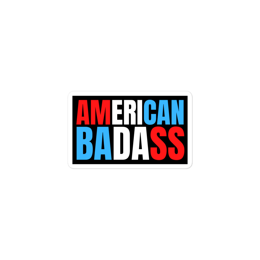 Kid Rock AMERICAN BADASS (Red, White & Blue patriotic version) sticker - Image 2