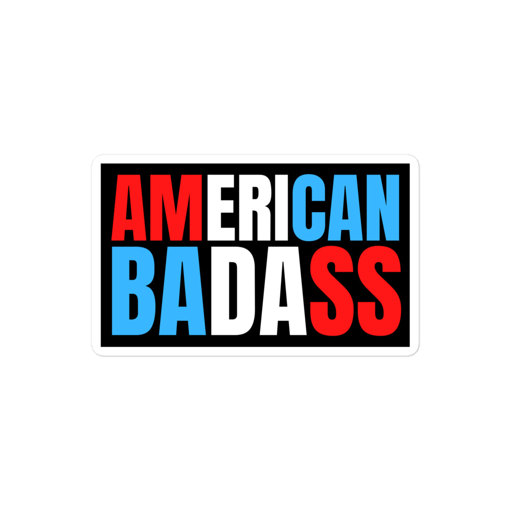 Kid Rock AMERICAN BADASS (Red, White & Blue patriotic version) sticker - Image 3