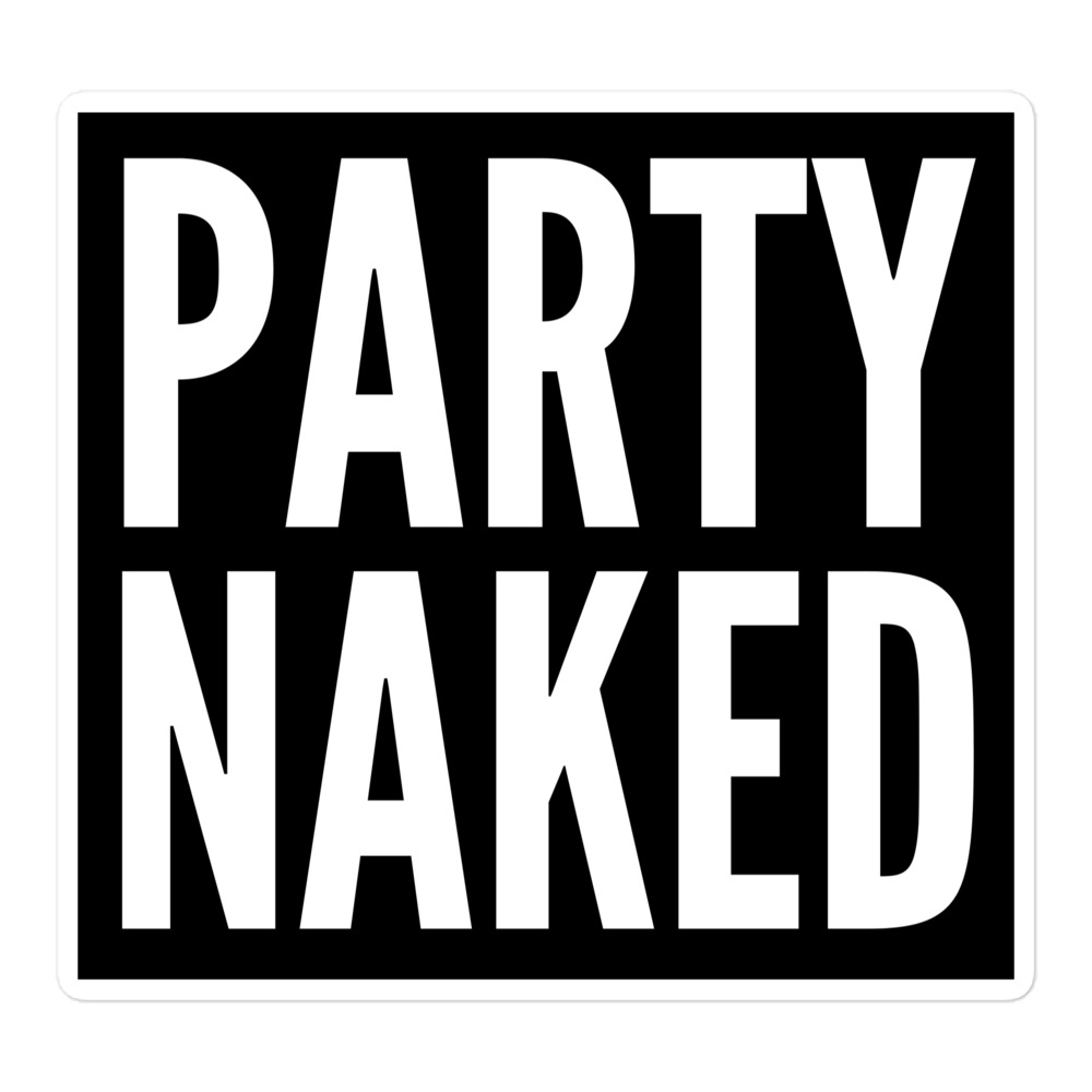 Party Naked Black Sticker