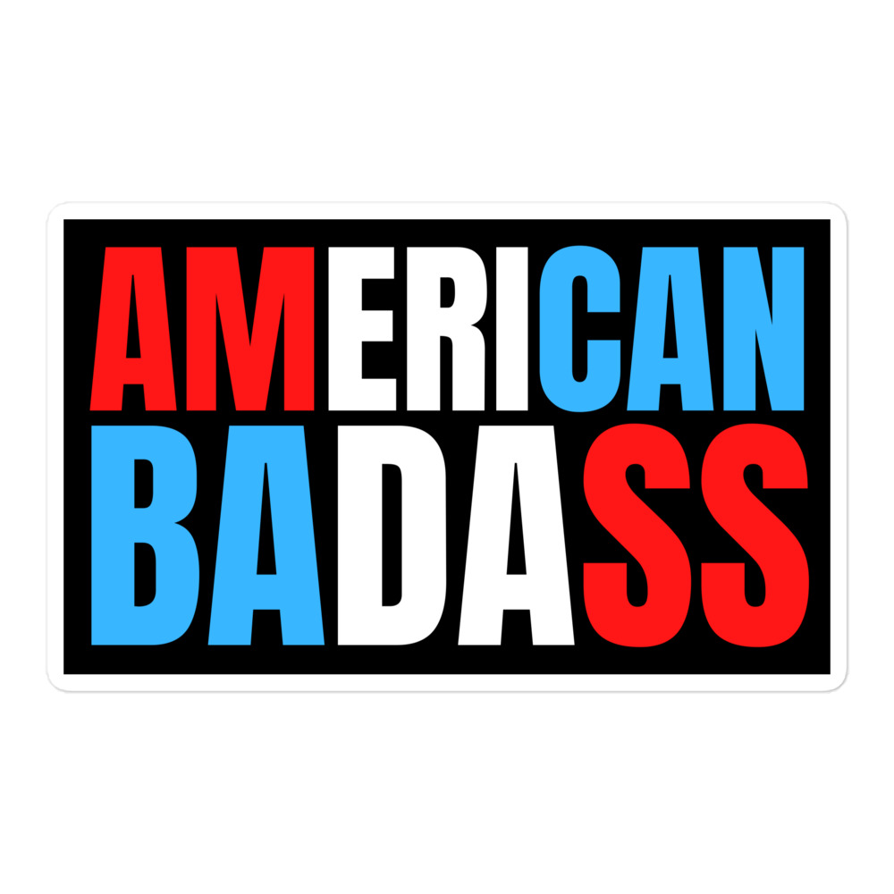 Kid Rock AMERICAN BADASS (Red, White & Blue patriotic version) sticker