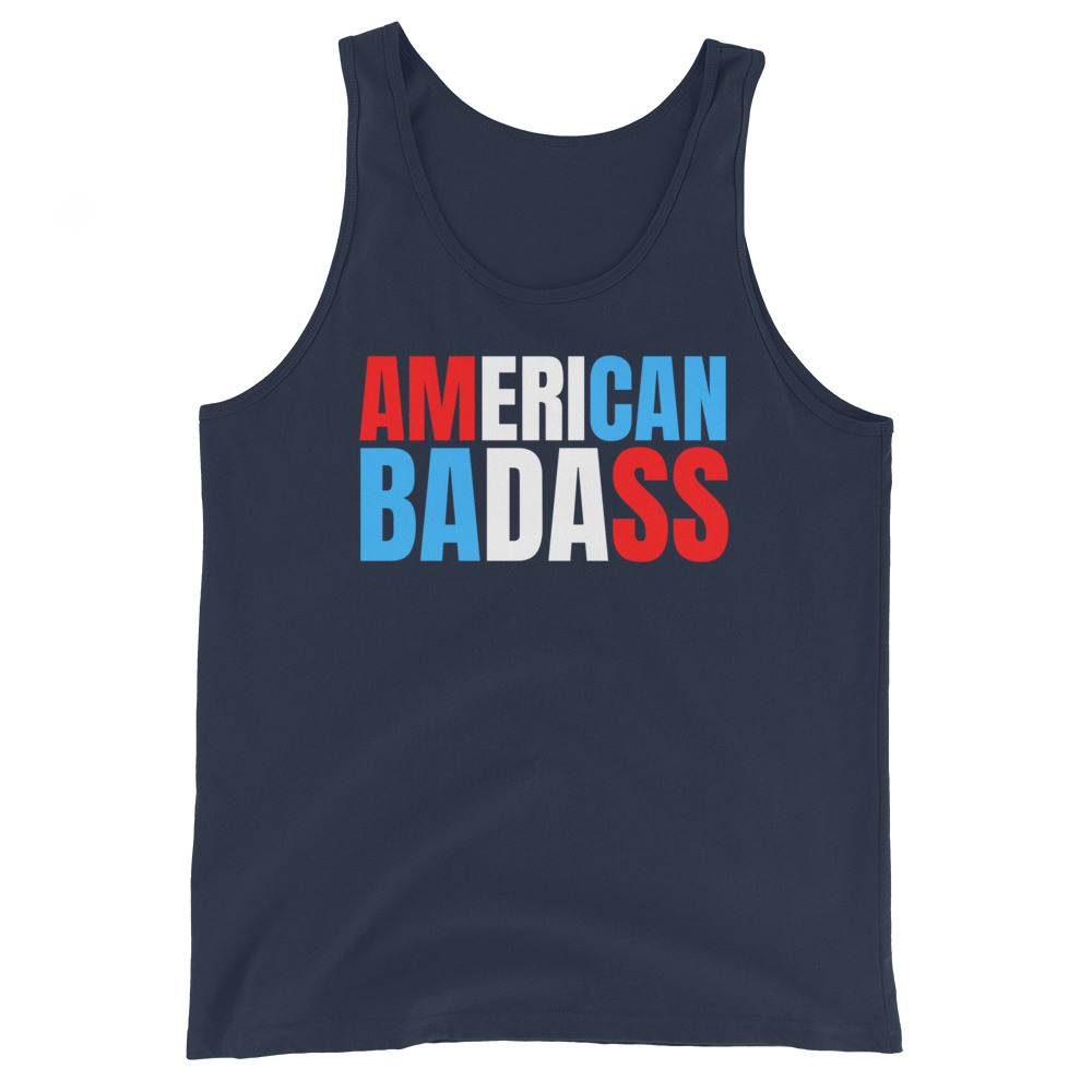 Kid Rock AMERICAN BADASS (Red, White & Blue patriotic version) Tank Top - Image 4