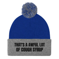 Alternative view of Cough Syrup Pom-Pom Beanie (embroidered text)