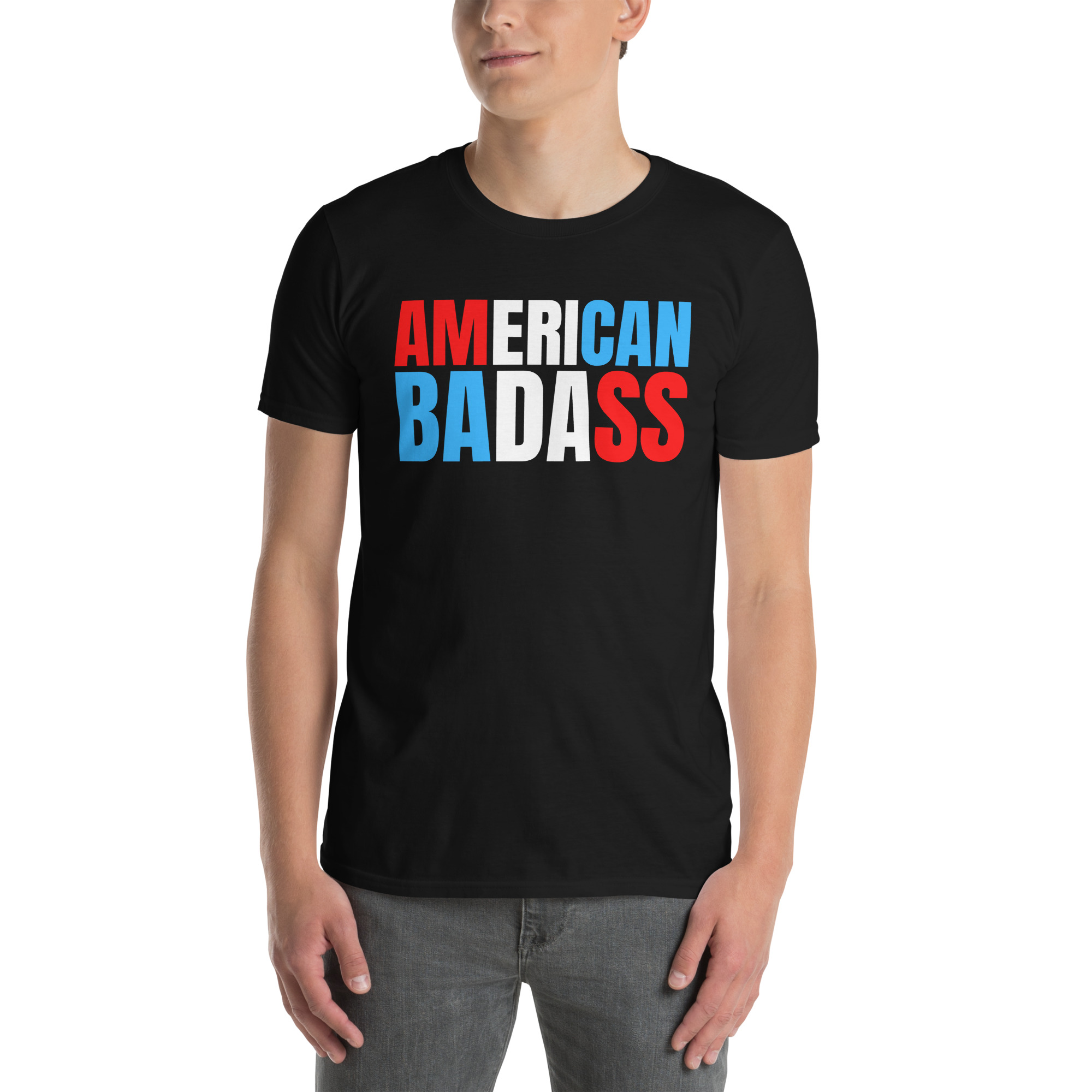 Kid Rock AMERICAN BADASS (Red, White & Blue patriotic version) T-Shirt - Image 2