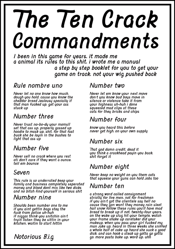 The Ten Crack Commandments