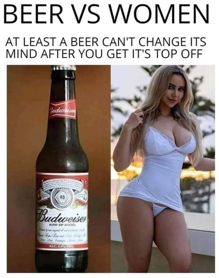 BEER VS WOMEN - At least a beer can't change its mind after you get it's top off