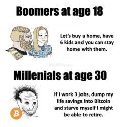Boomers at age 18 vs Millenials at age 30