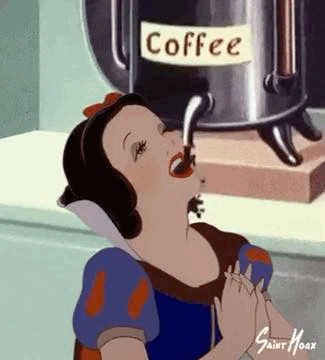 Snow White Coffee Addict GIF