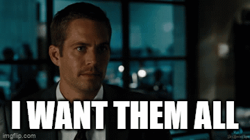 Fast And Furious Ff I want them all GIF