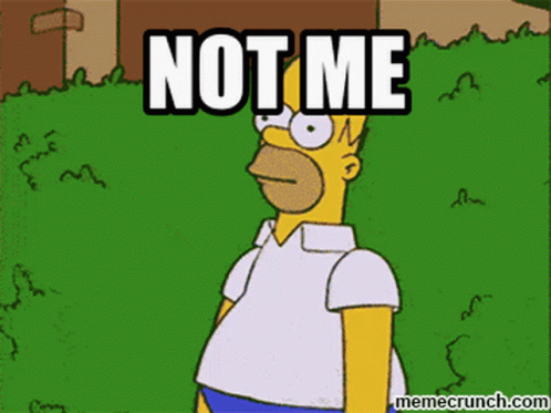 Homer Simpson Hiding Into Bush not me GIF