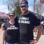 I Come In Peace & I'm Peace matching couple T-Shirts