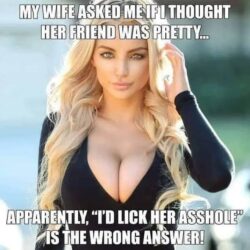 I'd Lick Her Asshole is the Wrong Answer meme