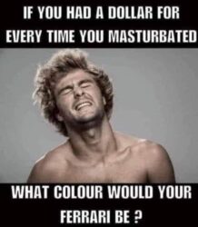 If You Had A Dollar For Every Time You Masturbated What Colour Would Your Ferrari Be