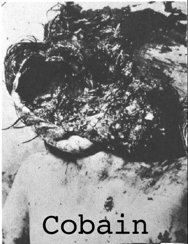 Kurt Cobain suicide by gunshot in the head brain explosion