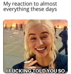 My Reaction To Almost Everything These Days - I Fucking Told You So
