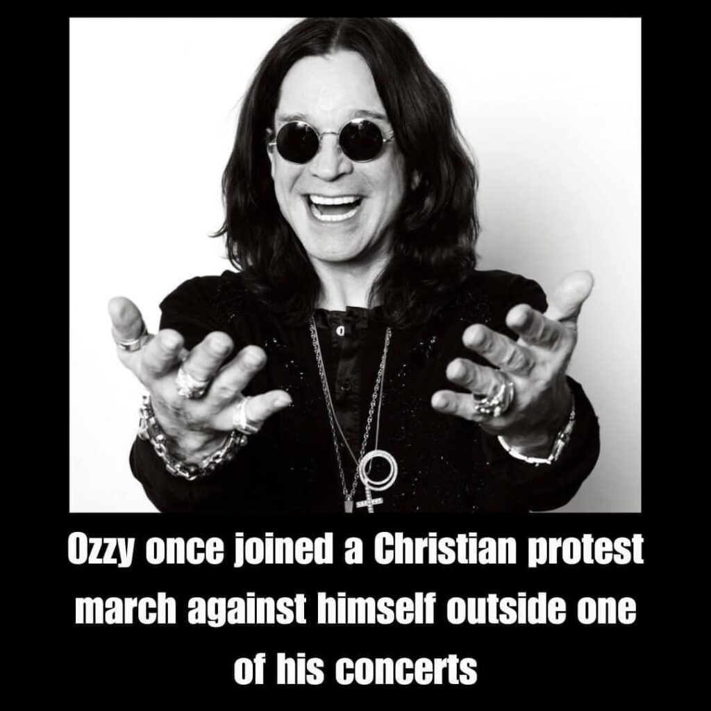 Ozzy Osbourne joined a Christian protest march against himself