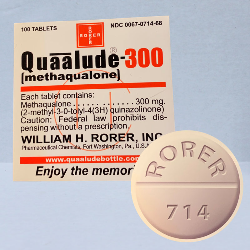 Quaalude Rorer 714 Box and Pill