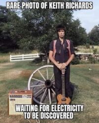 Rare photo of Keith Richards waiting for Electricity to be Discovered
