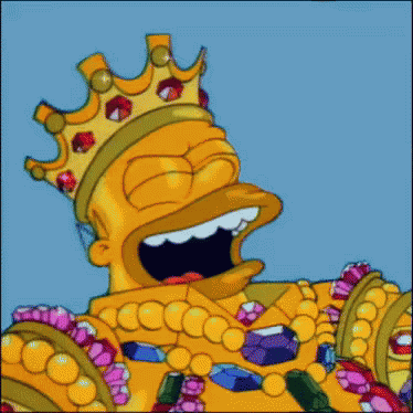 Homer Simpson rich gold king crown Simpsons GIF