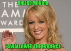 Stormy Daniels unlike Monica I swallowed the evidence