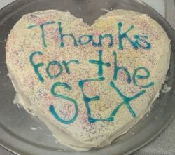 Thanks for the SEX - heart-shaped cake