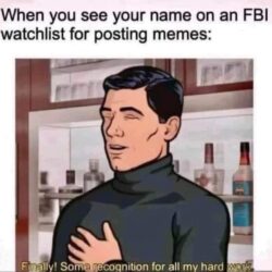 When you see your name on an FBI watchlist for posting memes