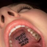 'Wish You Were Here' Mouth Tattoo