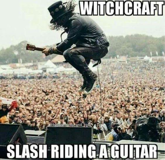 Witchcraft Slash riding a guitar