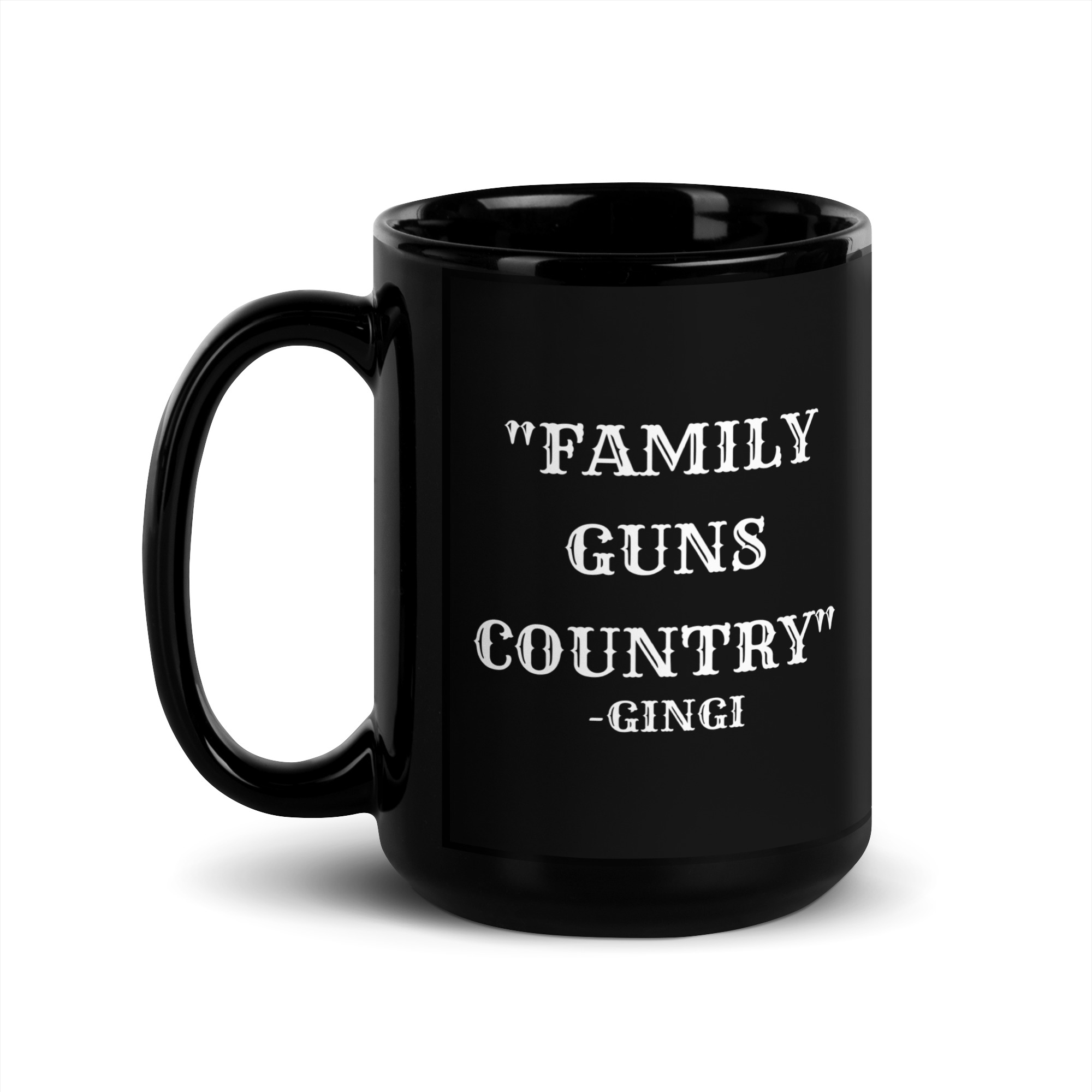FAMILY GUNS COUNTRY Gingi Black Coffee Mug - Image 4
