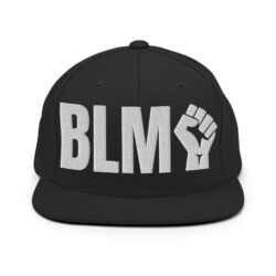 BLM Black Lives Matter Raised Fist Embroidered Snapback Hat